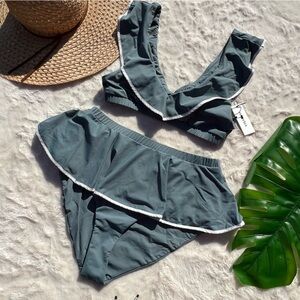 Marysia Piana Bikini Top and Skirted Peplum Bottom Size Medium / Large